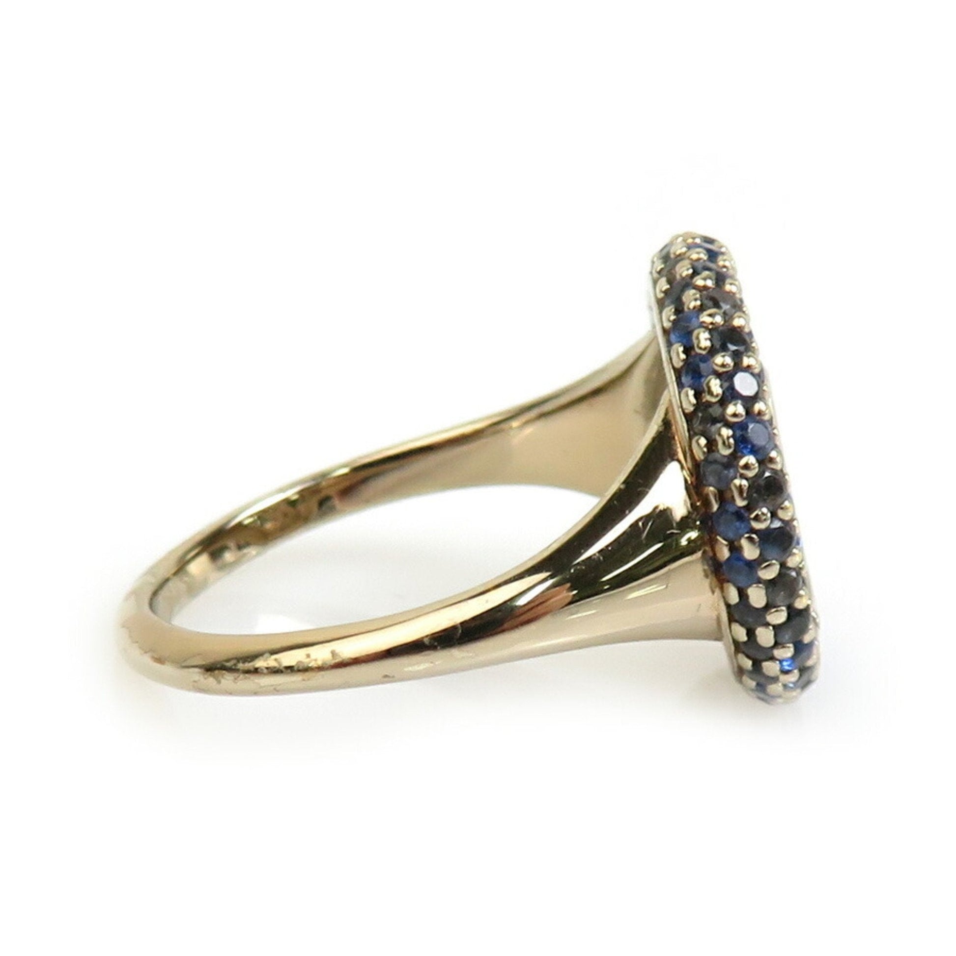 Louis Vuitton blue gold Metal Rhinestone Band Ring