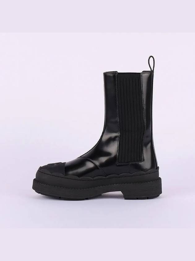 Gucci Interlocking G Leather Ankle Boots Black