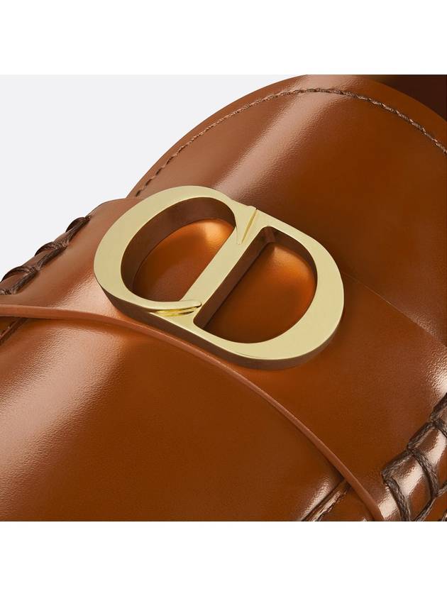 Christian Dior Granville CD Logo Leather Loafers Middle Brown