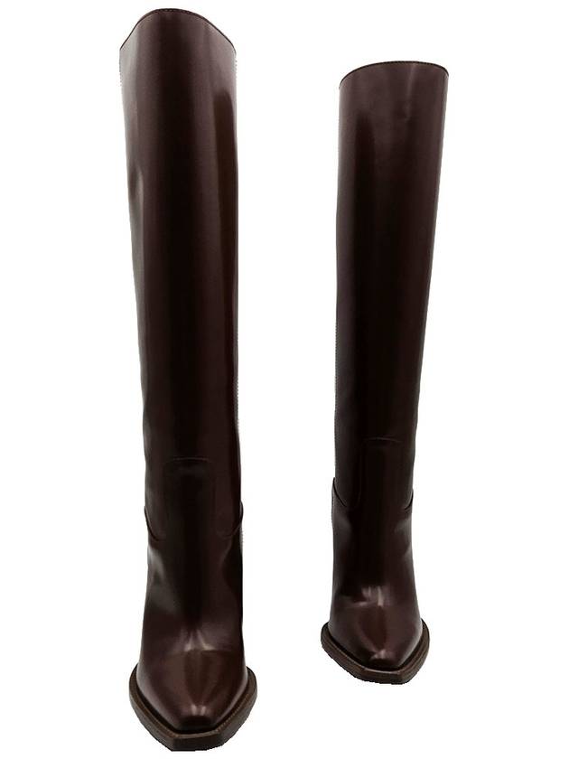 Fendi Fendi brown baguette cut leather long boots 38