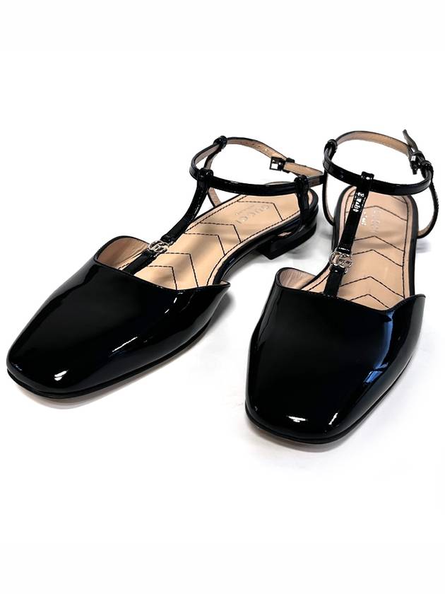 Gucci Ballet leather flat shoes 754136 BK000 black