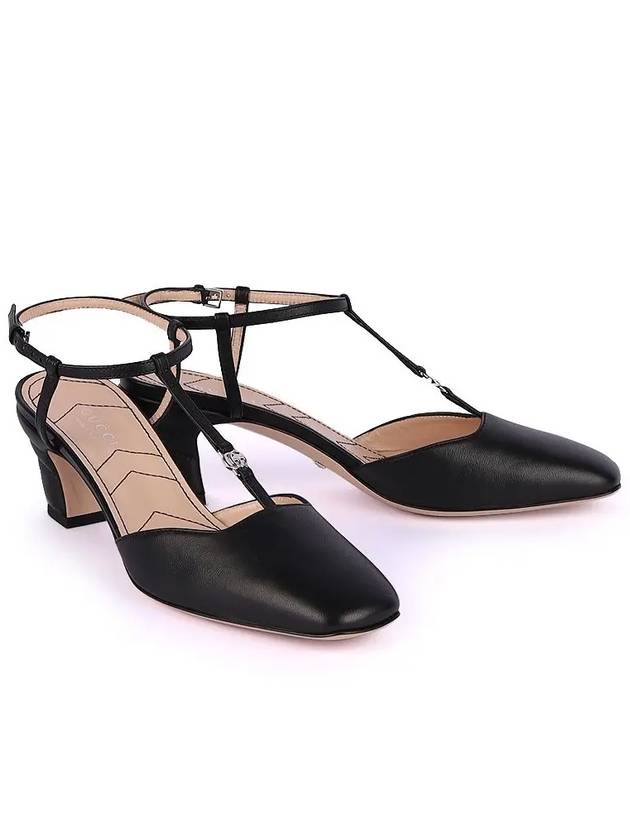 Gucci Petite GG Leather Slingback Heel Black