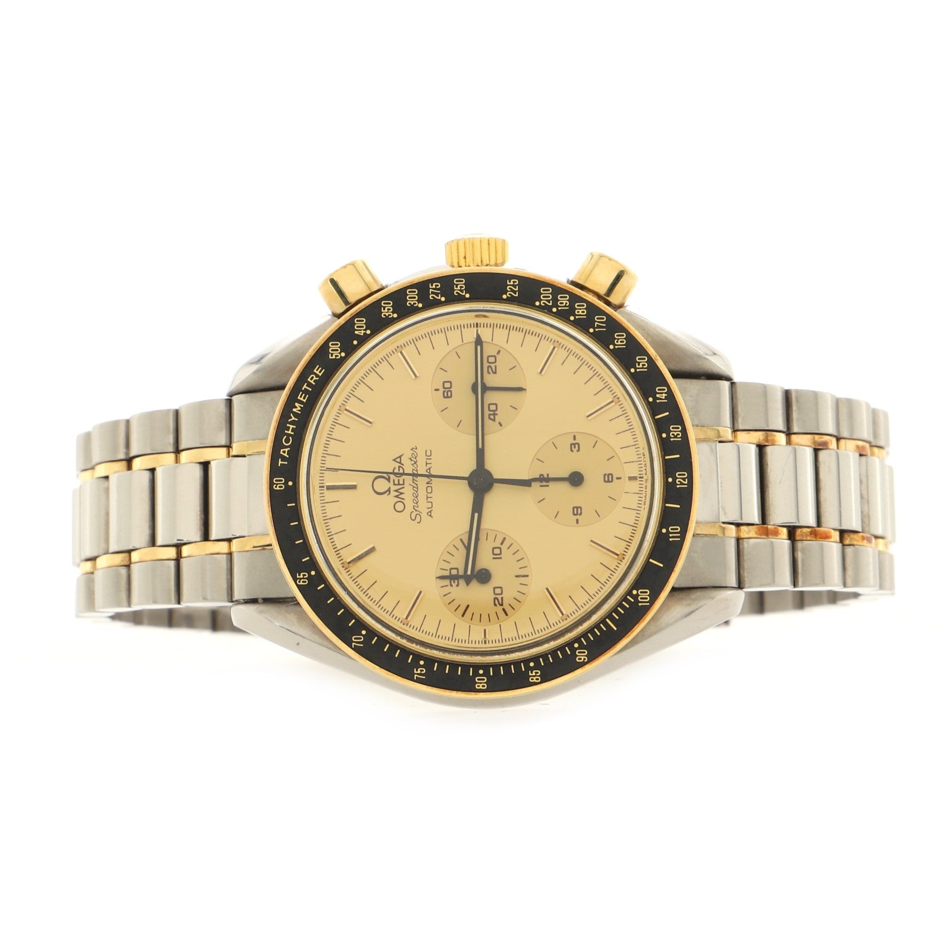 Omega Speedmaster Reduced Chronograph Automatic Watch Stainless Steel and Yellow Gold 39