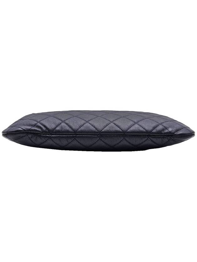 Chanel A82545 Navy Caviar Gold Classic New Medium Clutch
