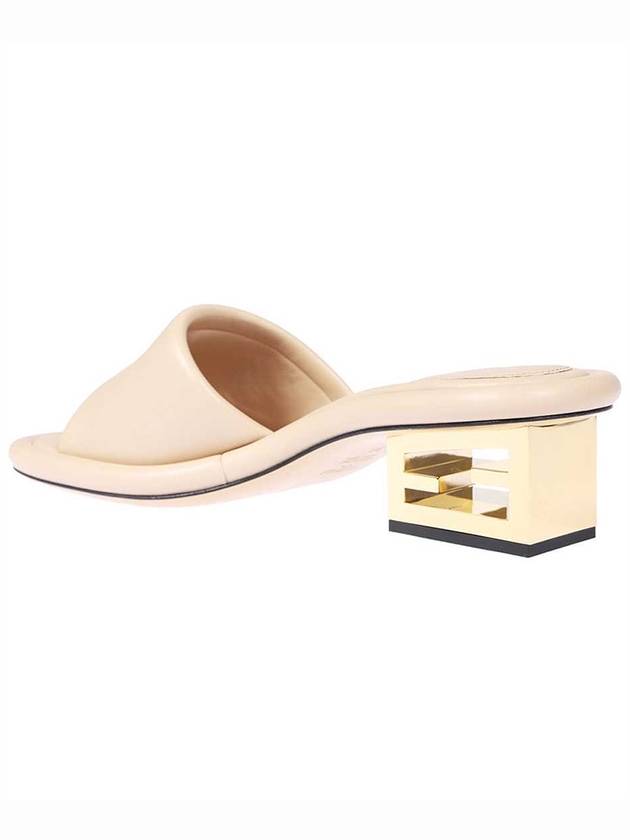 Fendi FF Baguette Motif Nappa Leather Sandals Beige