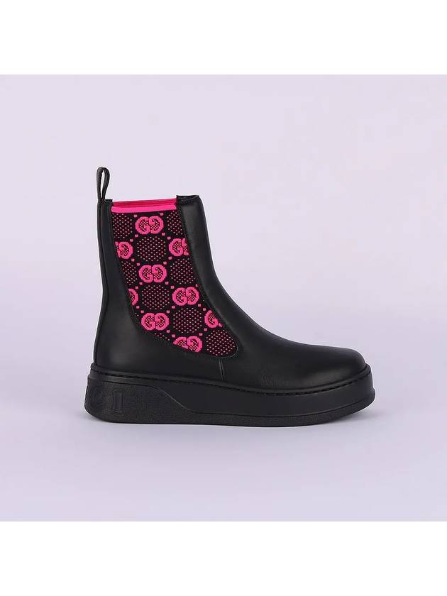 Gucci GG Jersey Leather Chelsea Boots Black