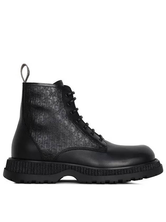 Christian Dior Buffalo Smooth Calfskin Lace-Up Ankle Boot Black