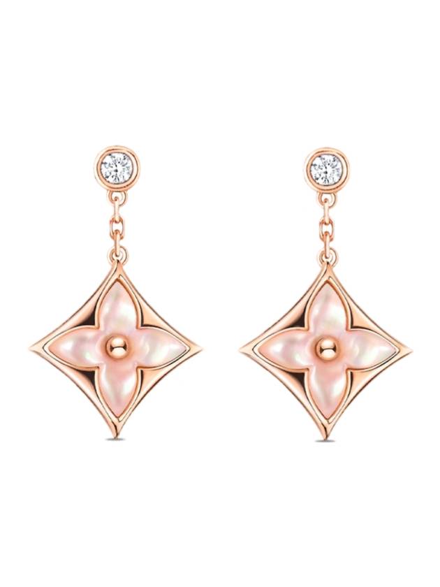 Louis Vuitton Color Blossom Star BB Earrings Pink Gold