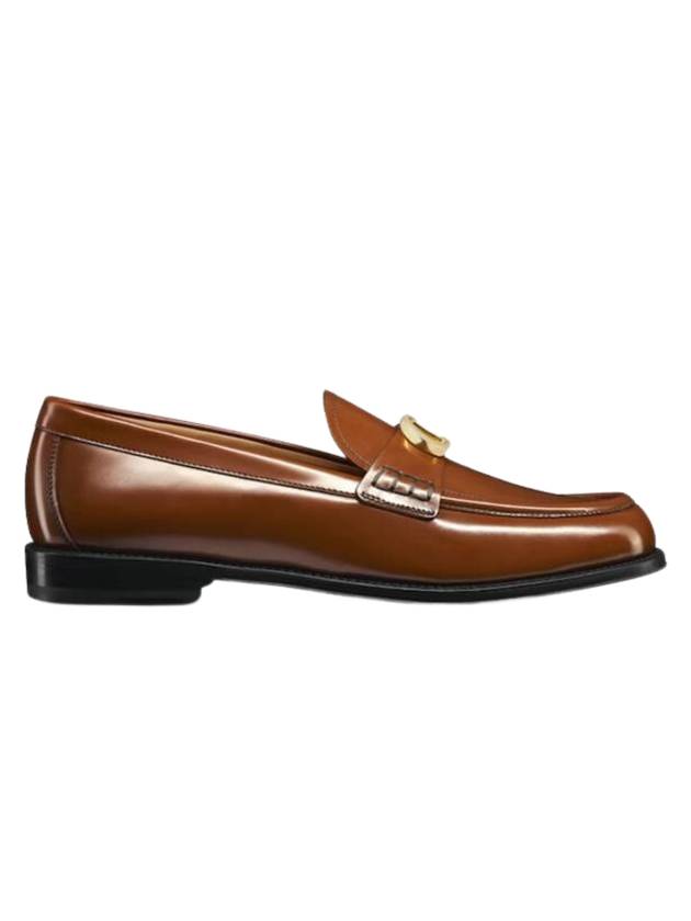Christian Dior Granville CD Logo Leather Loafers Middle Brown