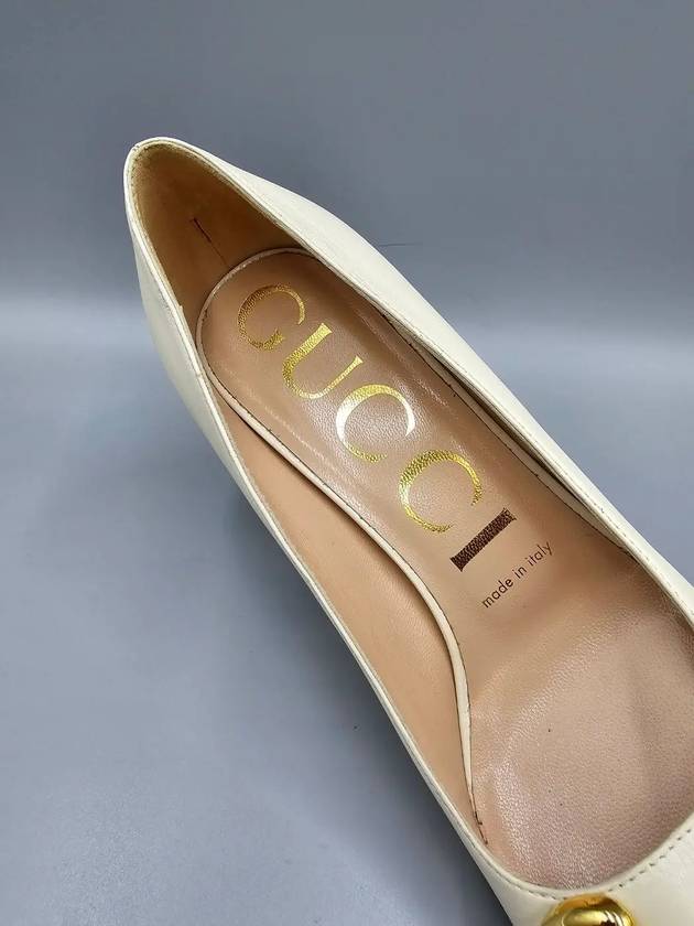 Gucci Horsebit Mid Heel Pumps White