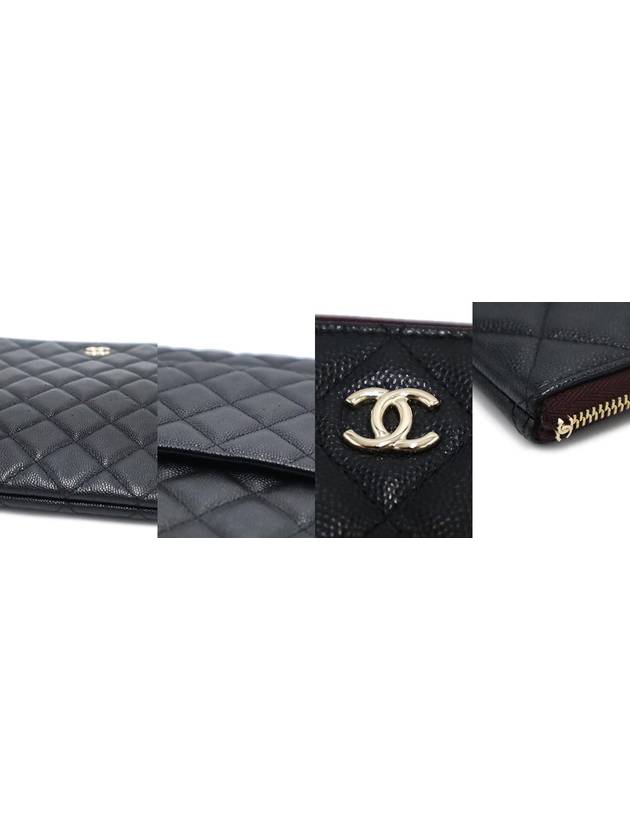Chanel A82545 Black Caviar Gold Classic New Medium Clutch No 29