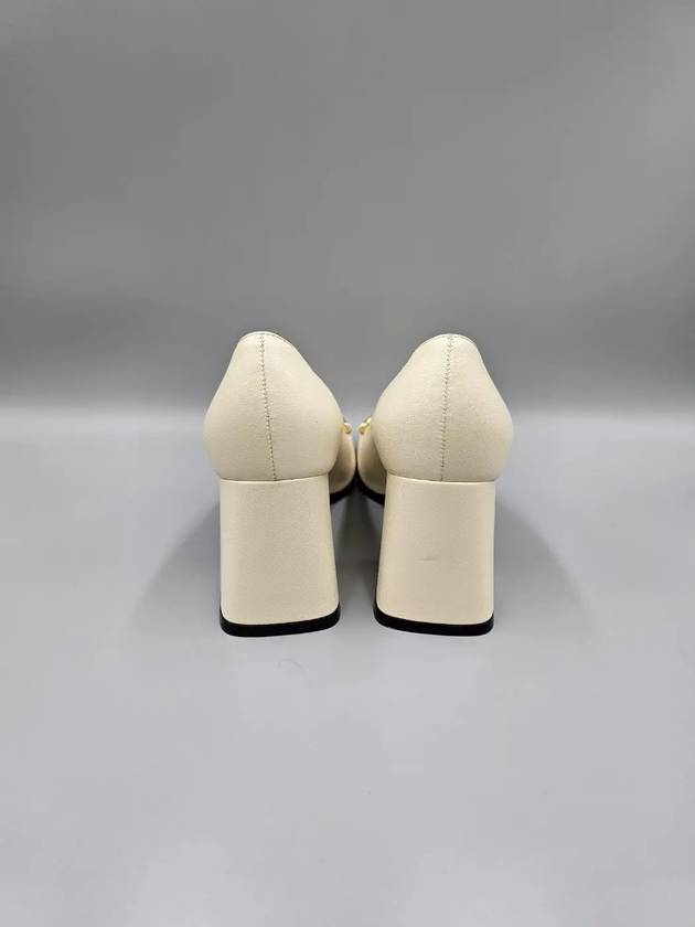 Gucci Horsebit Mid Heel Pumps White