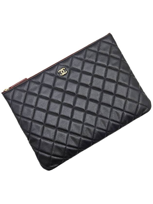 Chanel A82545 Black Caviar Gold Classic New Medium Clutch 31st