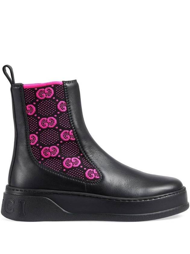 Gucci GG Jersey Leather Chelsea Boots Black