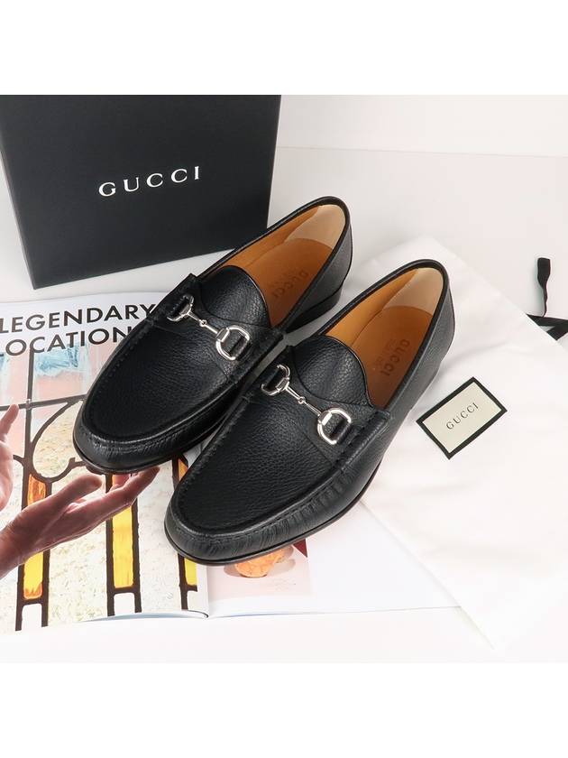 Gucci Horsesbit Nestor Grain Leather Loafers Black