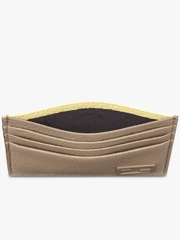 Fendi Leather Card Wallet Brown Yellow