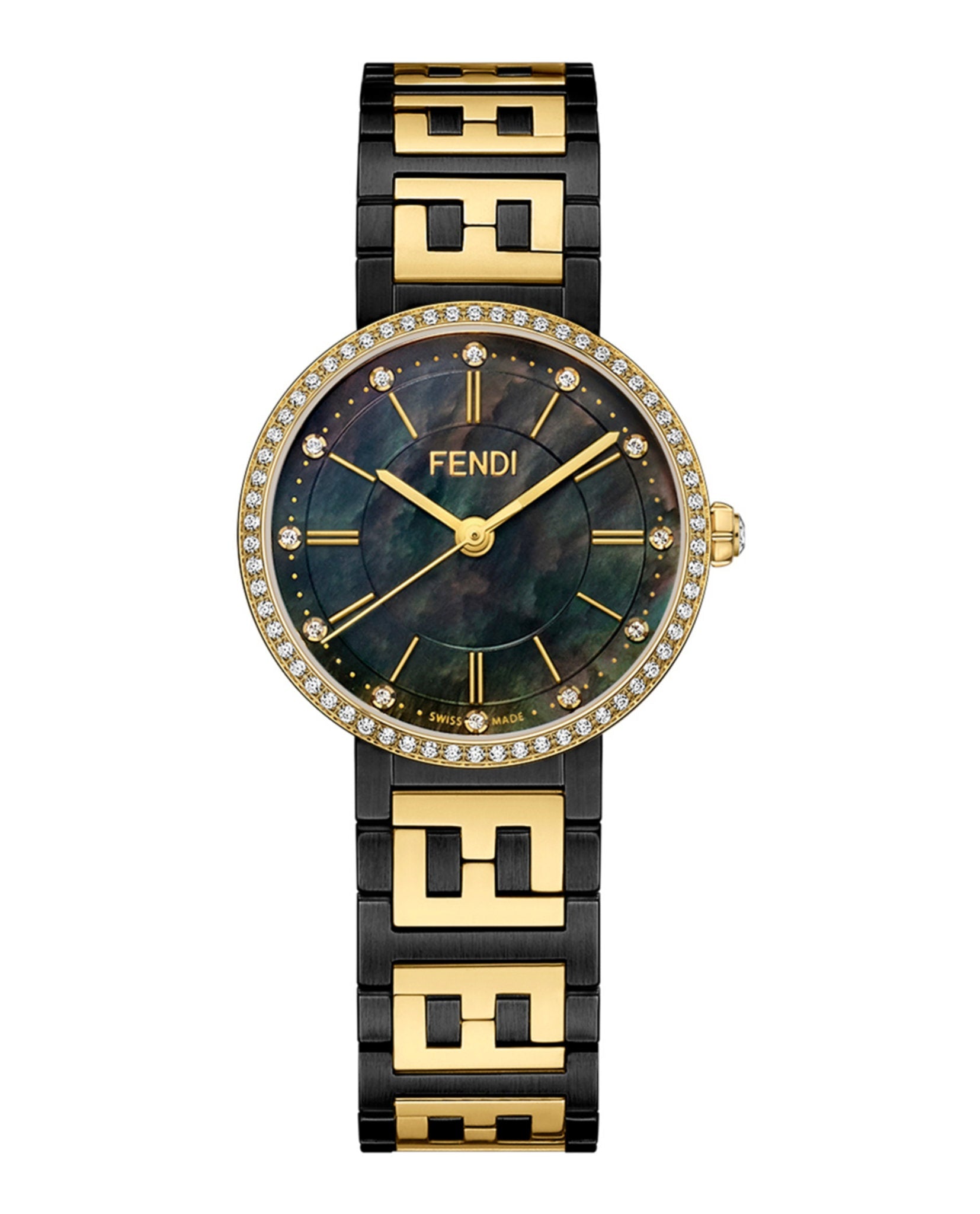 Fendi Womens Forever Fendi Two Tone 29mm Bracelet Fashion Watch Two Tone