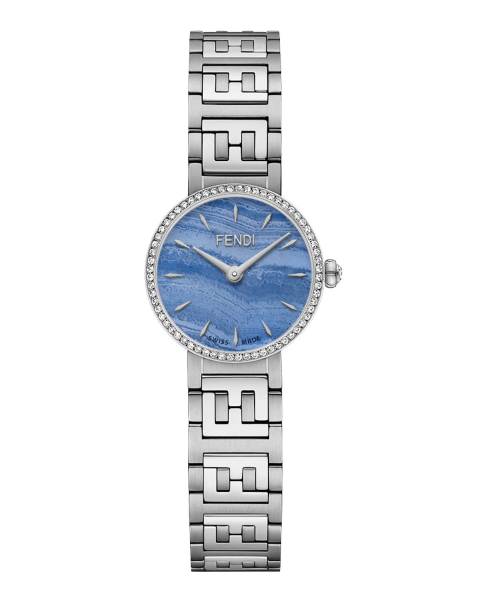 Fendi Womens Forever Fendi Stainless Steel 19mm Bracelet Fashion Watch Stainless Steel