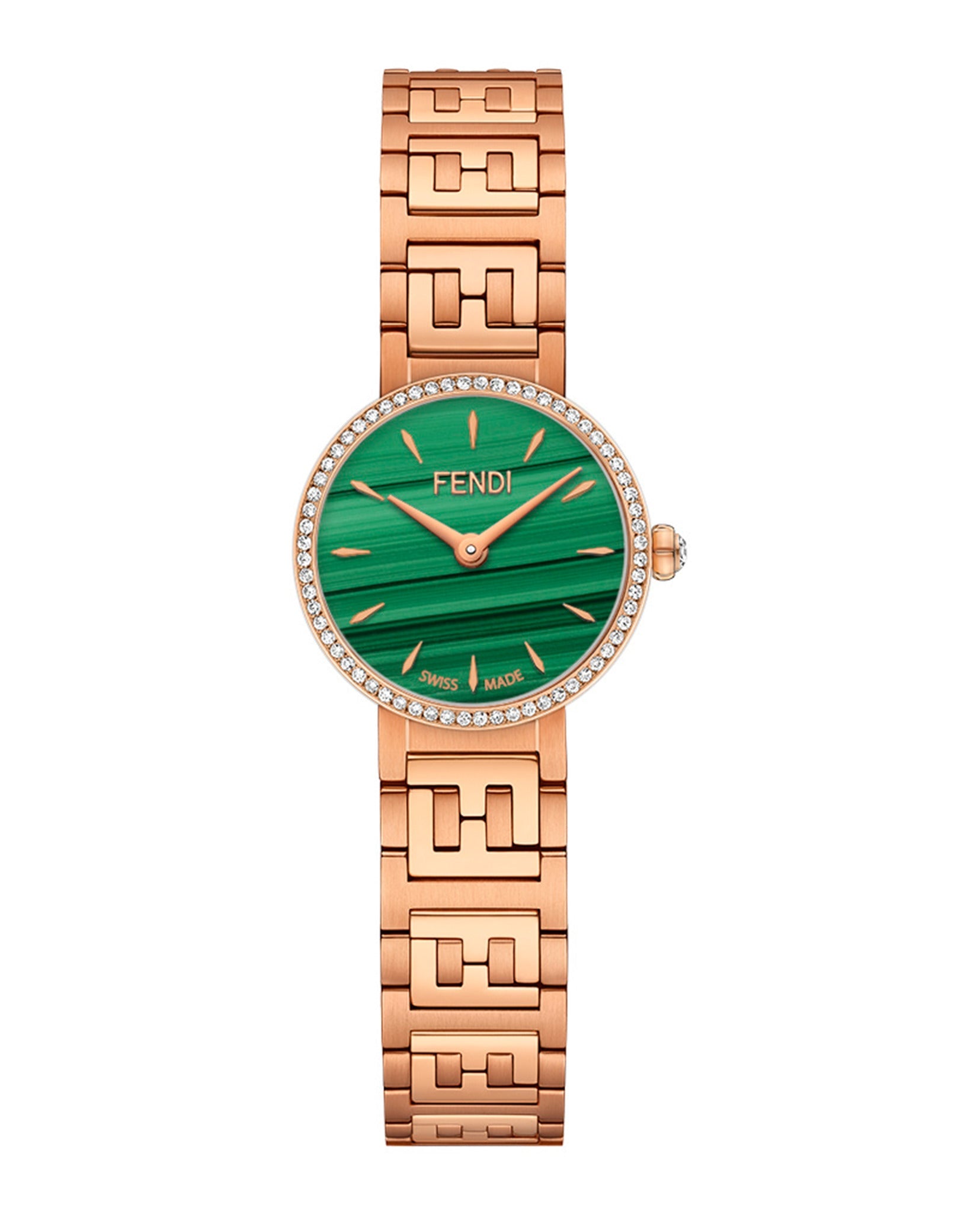 Fendi Womens Forever Fendi Rose Gold 19mm Bracelet Fashion Watch Rose Gold