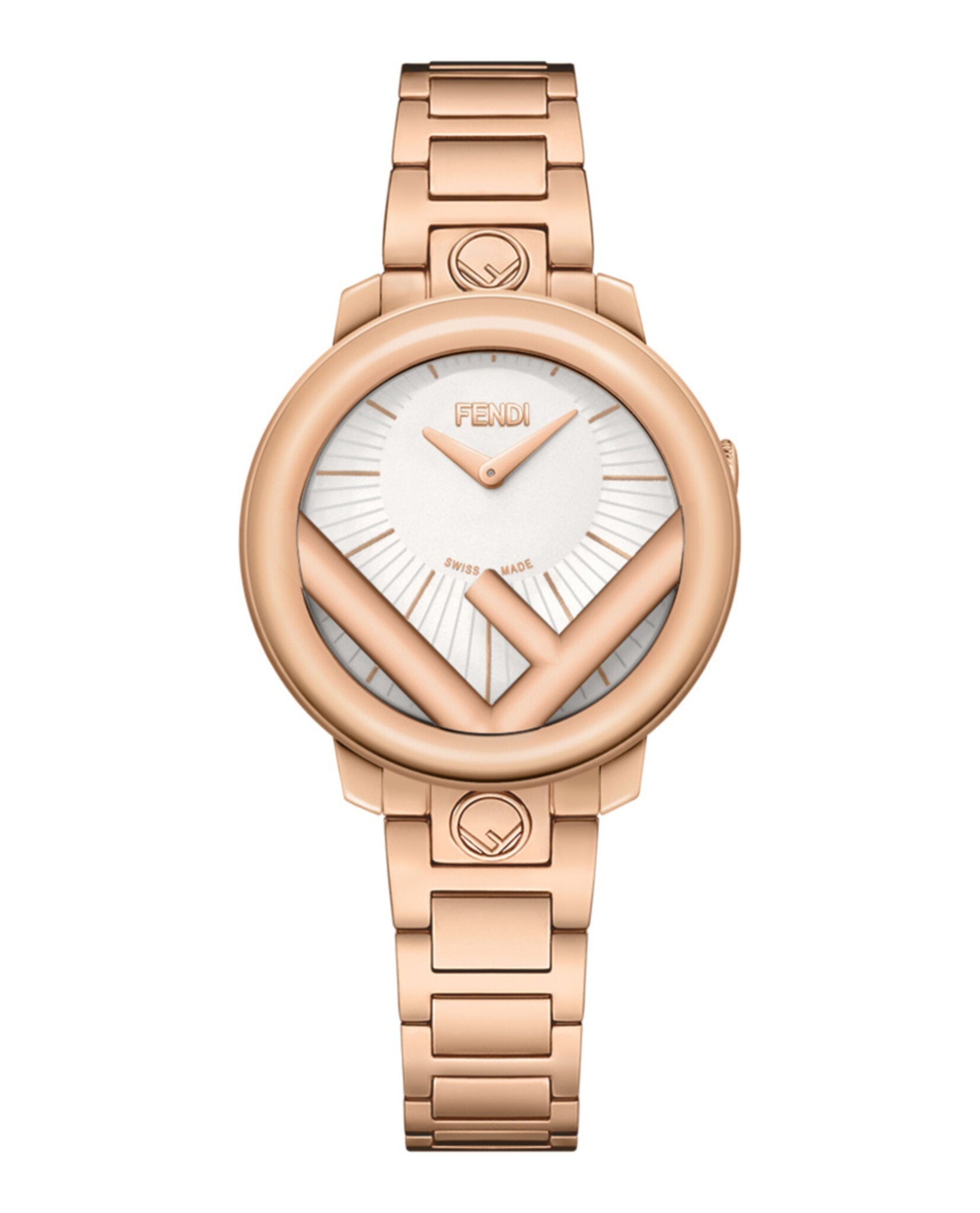 Fendi Womens Run Away Rosegold 28mm Bracelet Fashion Watch Rosegold
