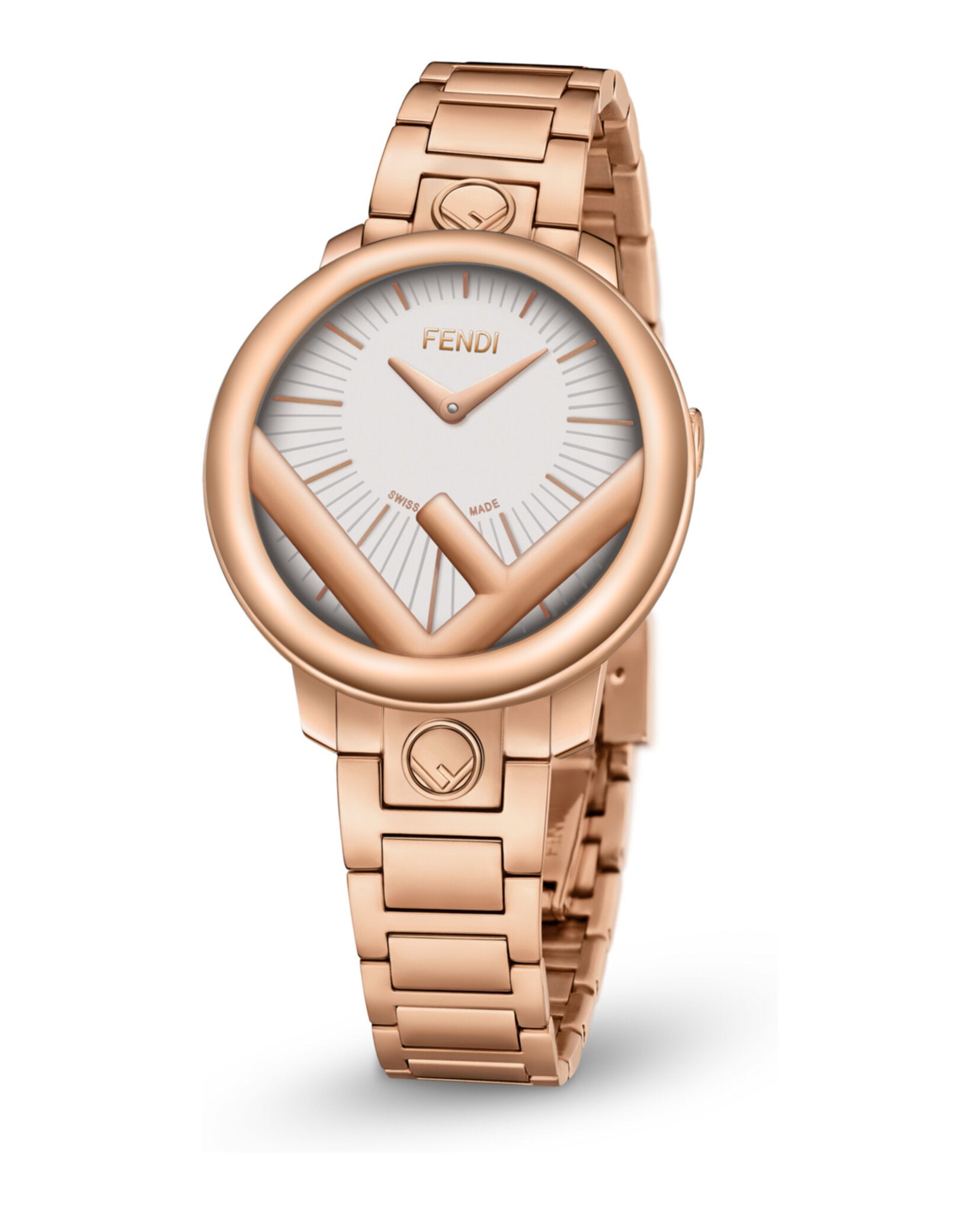 Fendi Womens Run Away Rosegold 28mm Bracelet Fashion Watch