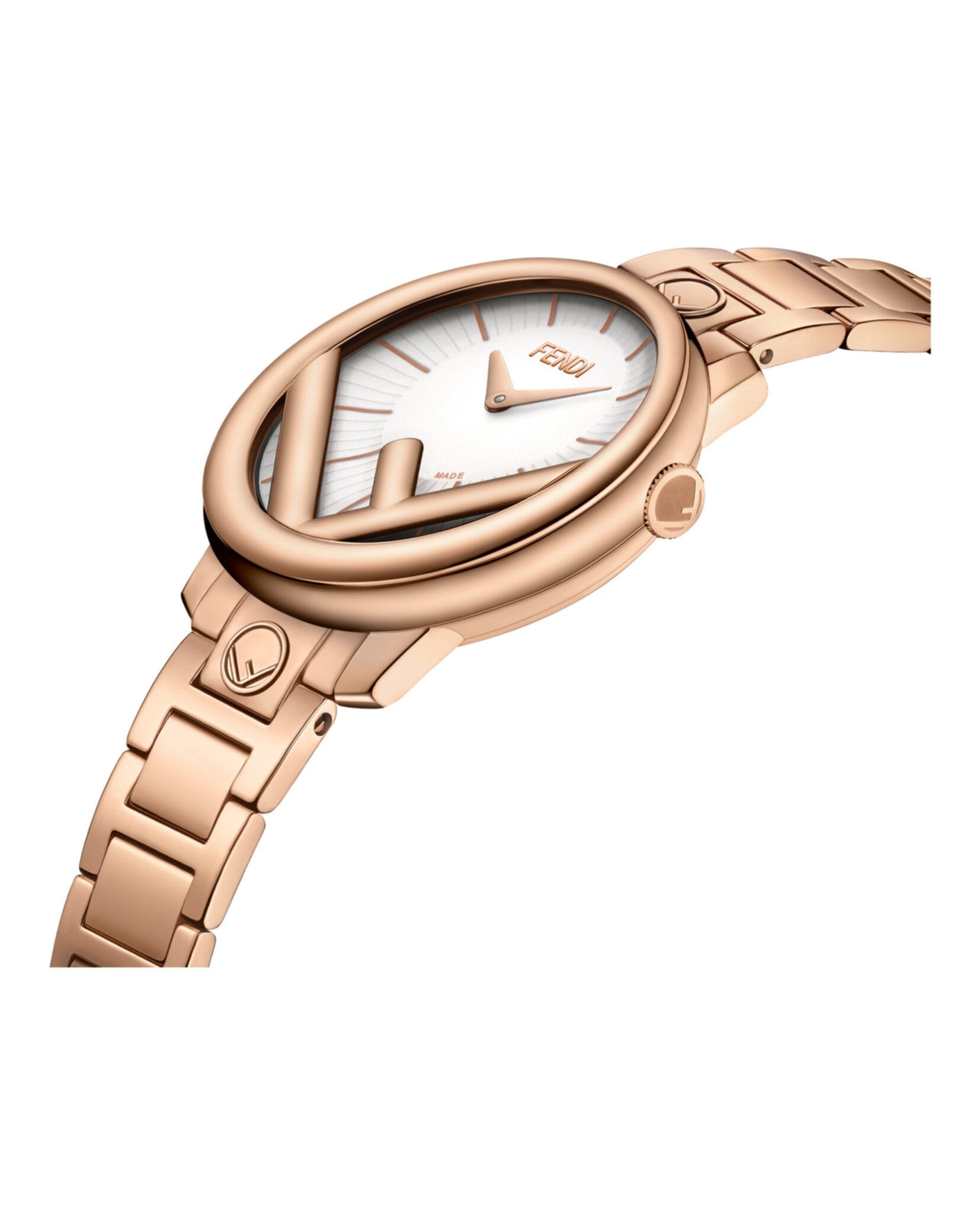 Fendi Womens Run Away Rosegold 28mm Bracelet Fashion Watch