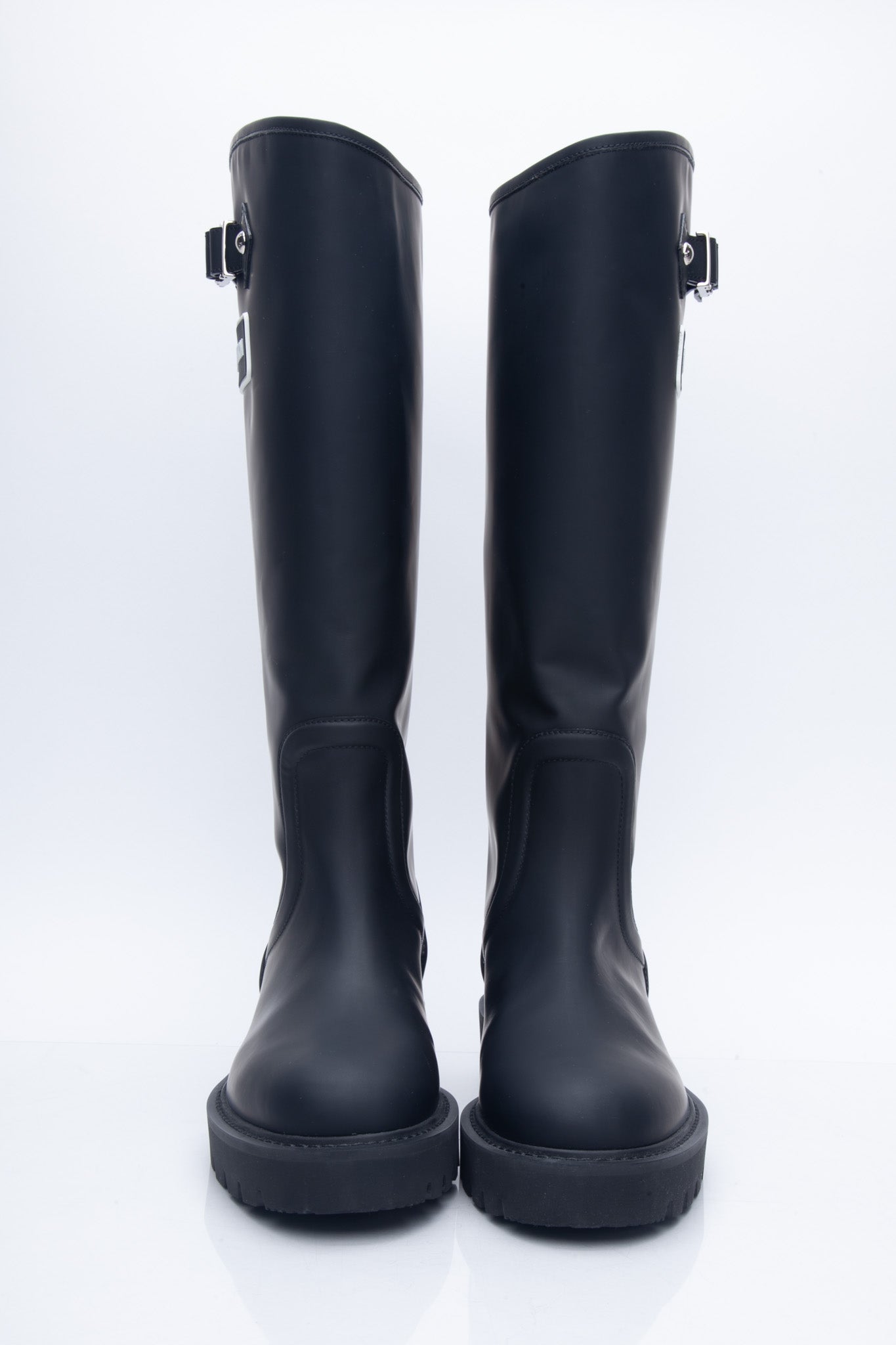 LOUIS VUITTON Black Territory Flat High Boots 38