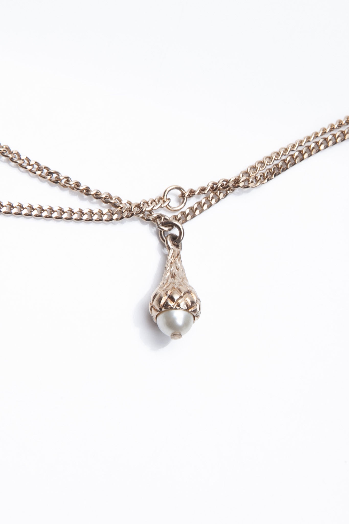 CHANEL CC Logo Pearl Crystal and Resin Necklace