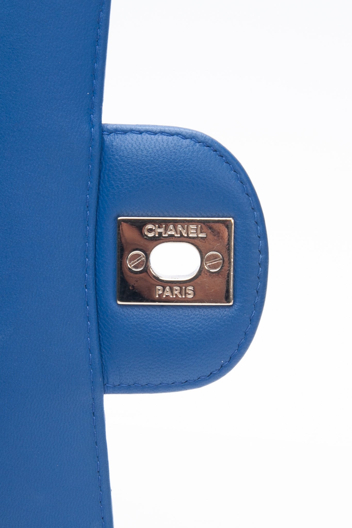 CHANEL Chevron Lambskin Blue Leather Square Mini Flap Bag