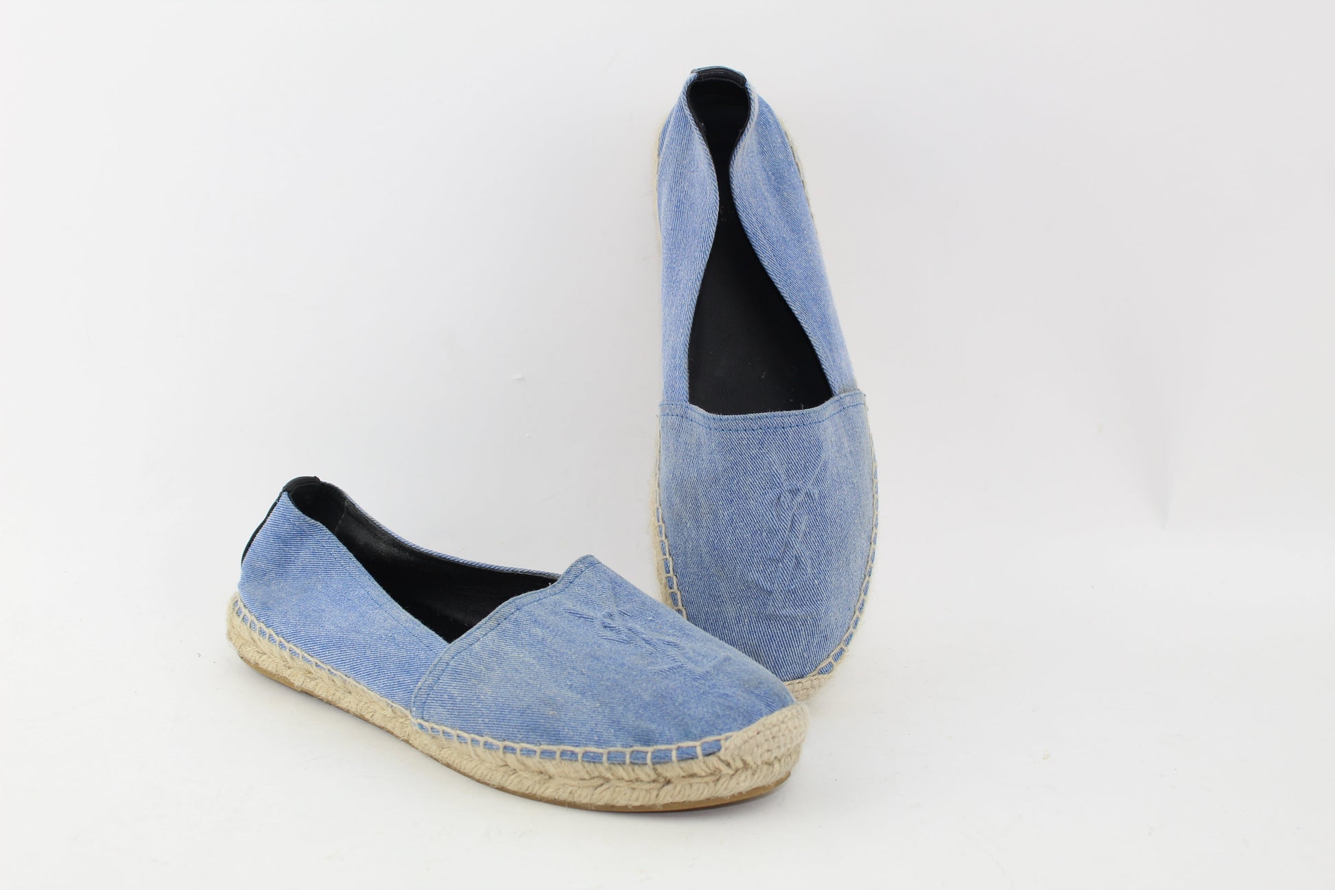 SAINT LAURENT MONOGRAM ESPADRILLES SIZE 37.5