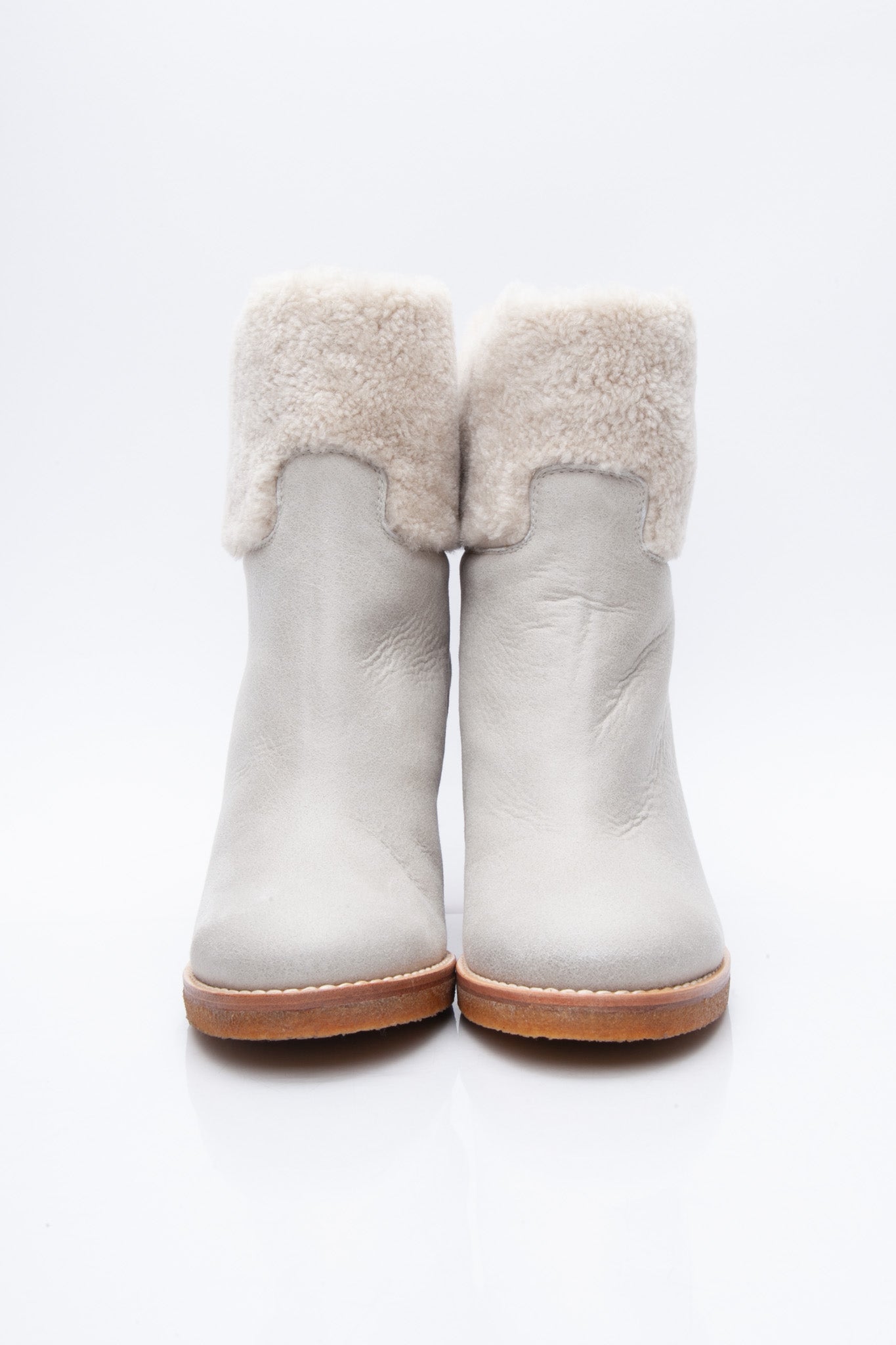 CHANEL Interlocking CC Suede Short Boots 42
