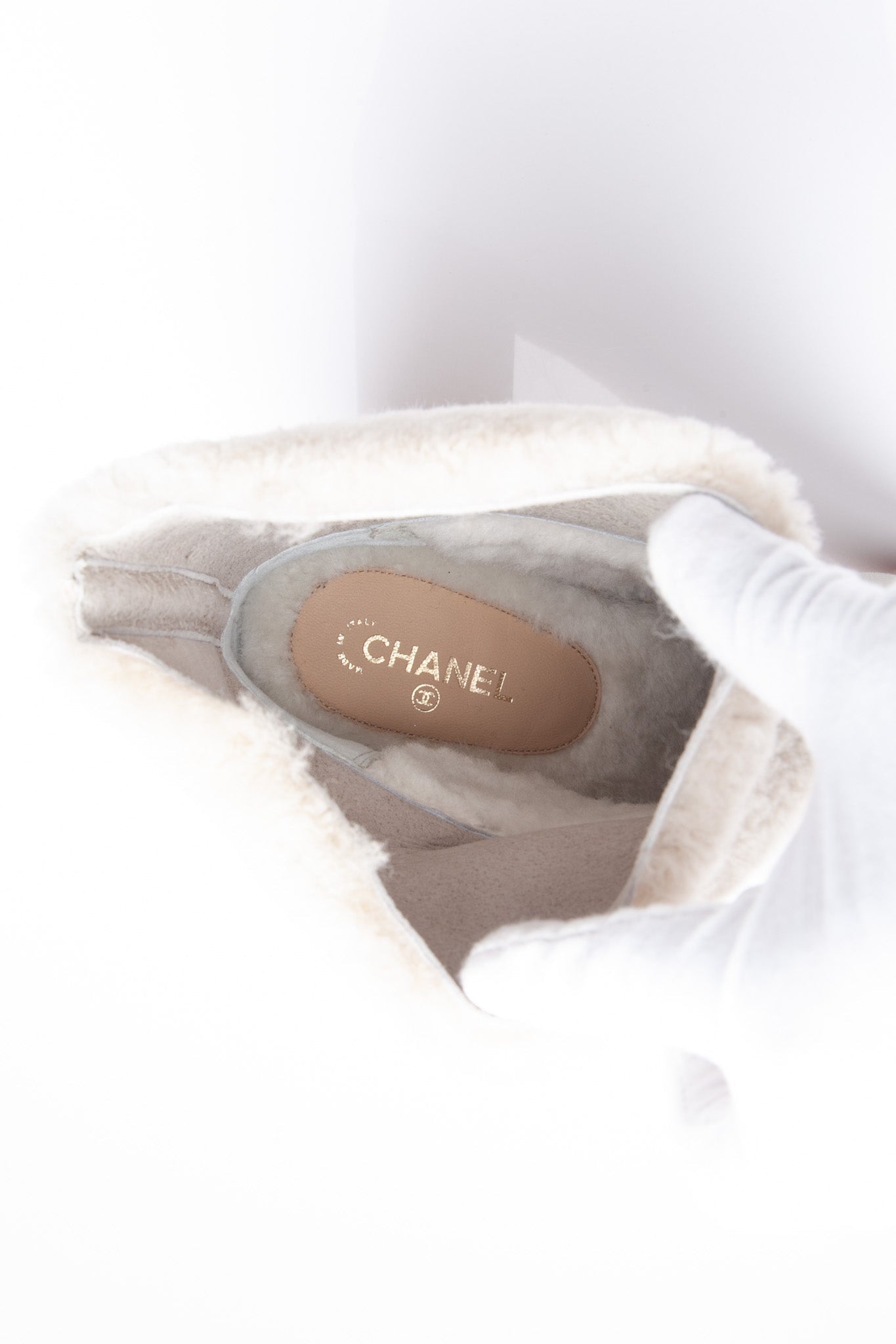 CHANEL Interlocking CC Suede Short Boots 42