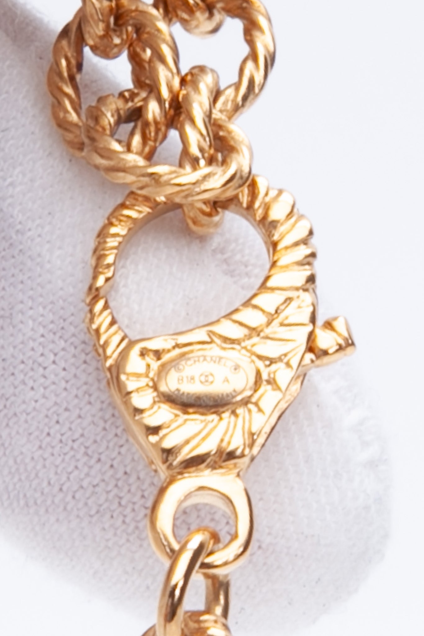 CHANEL Metal CC Necklace Gold Tone