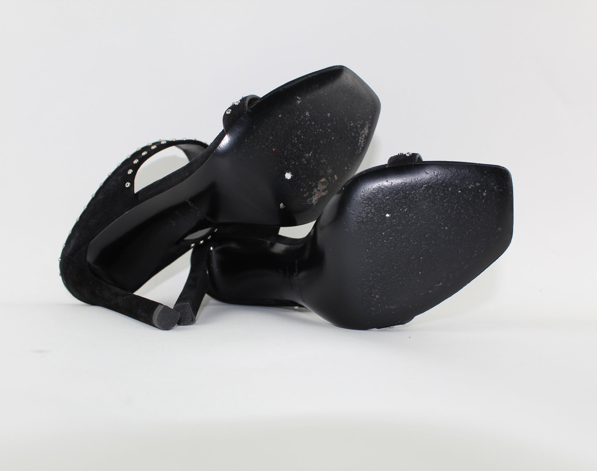 SAINT LAURENT MICA 105 SUEDE MULE SIZE 39.5