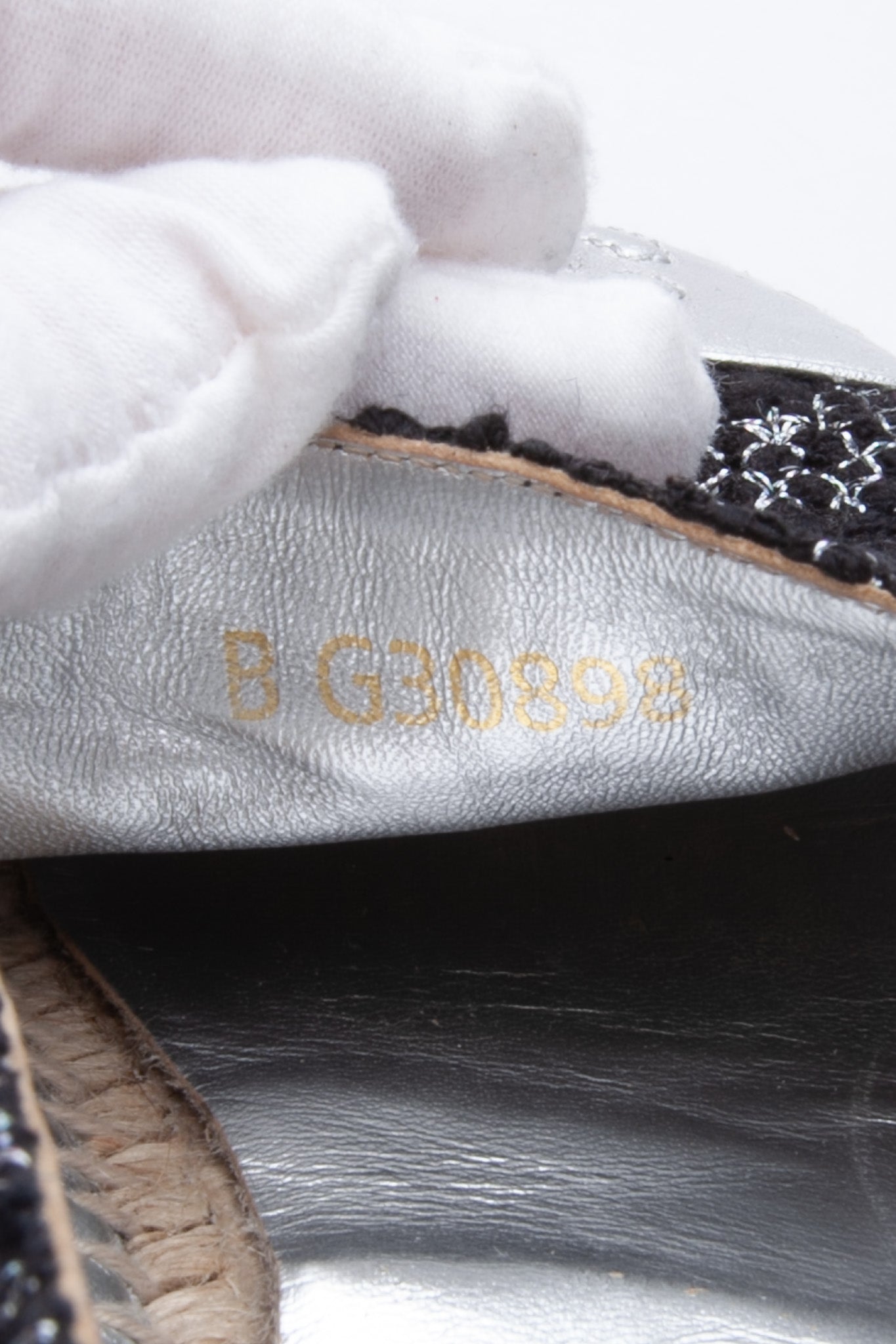 CHANEL Black Silver CC Espadrilles 41