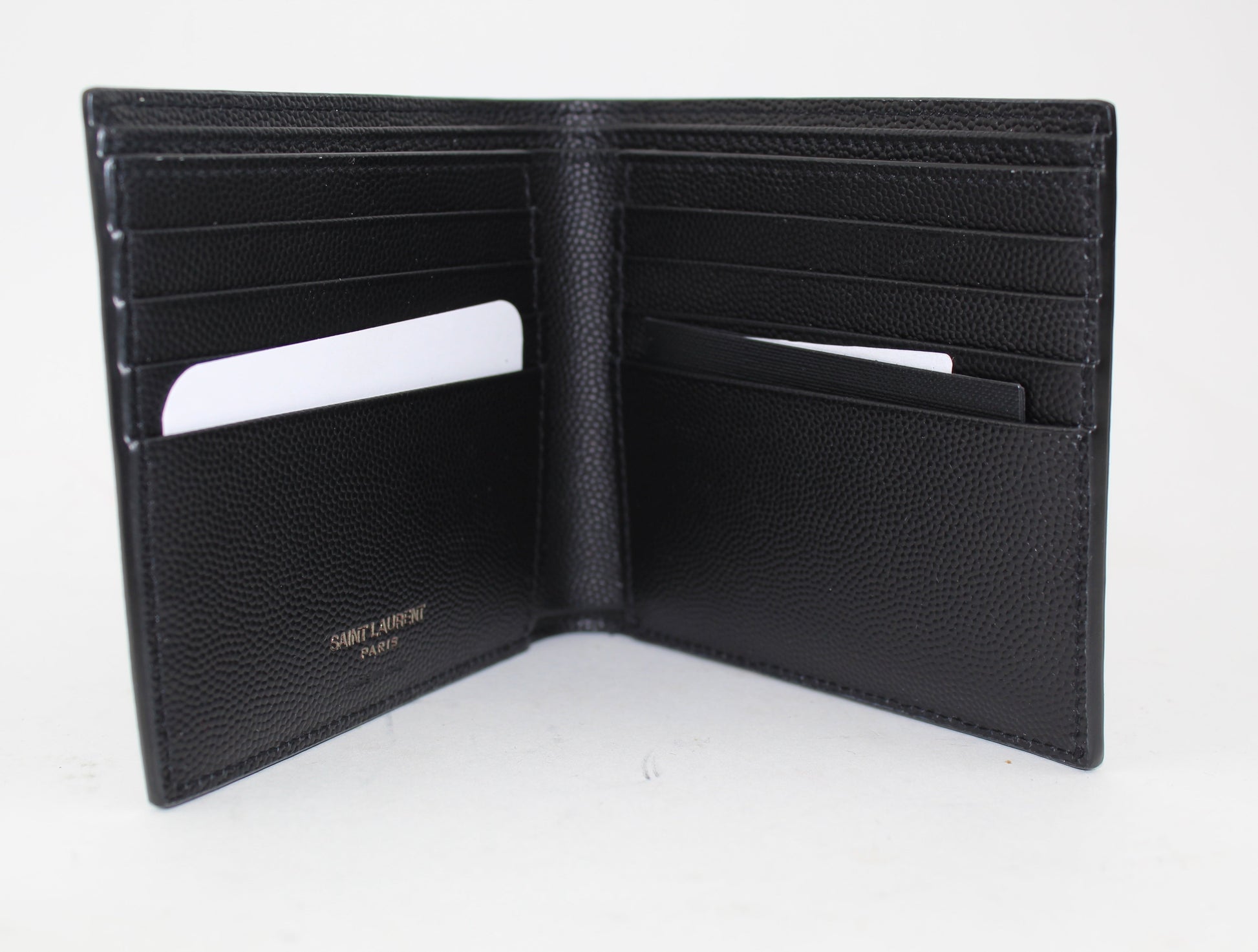 SAINT LAURENT MEN'S YSL MONOGRAM LEATHER WALLET