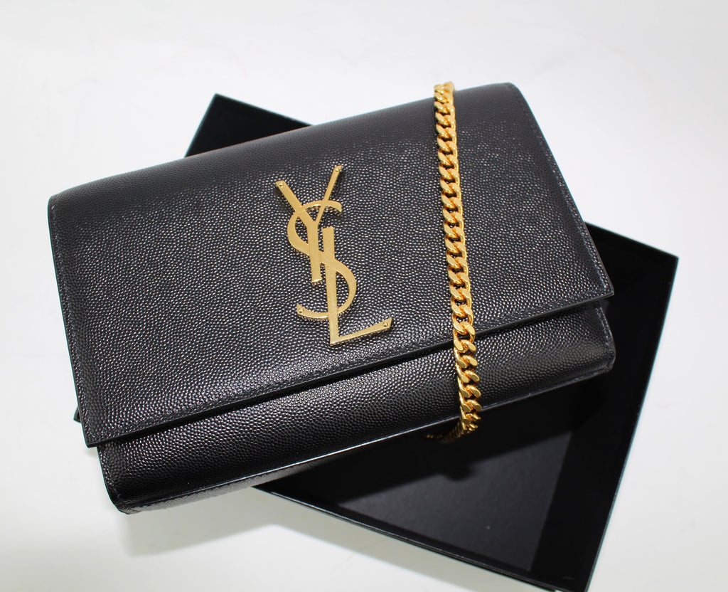SAINT LAURENT SMALL KATE LEATHER CHAIN BAG