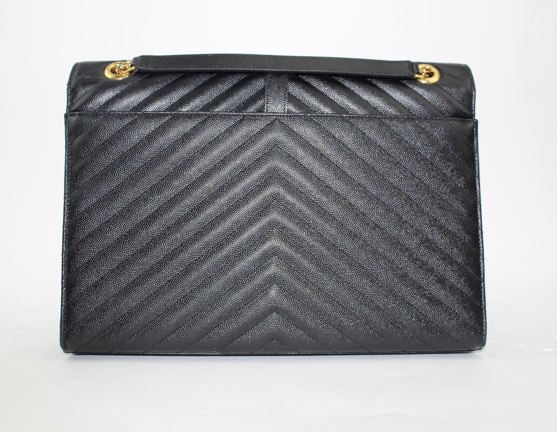 SAINT LAURENT LARGE ENVELOPE GRAIN DE POUDRE CHAIN BAG