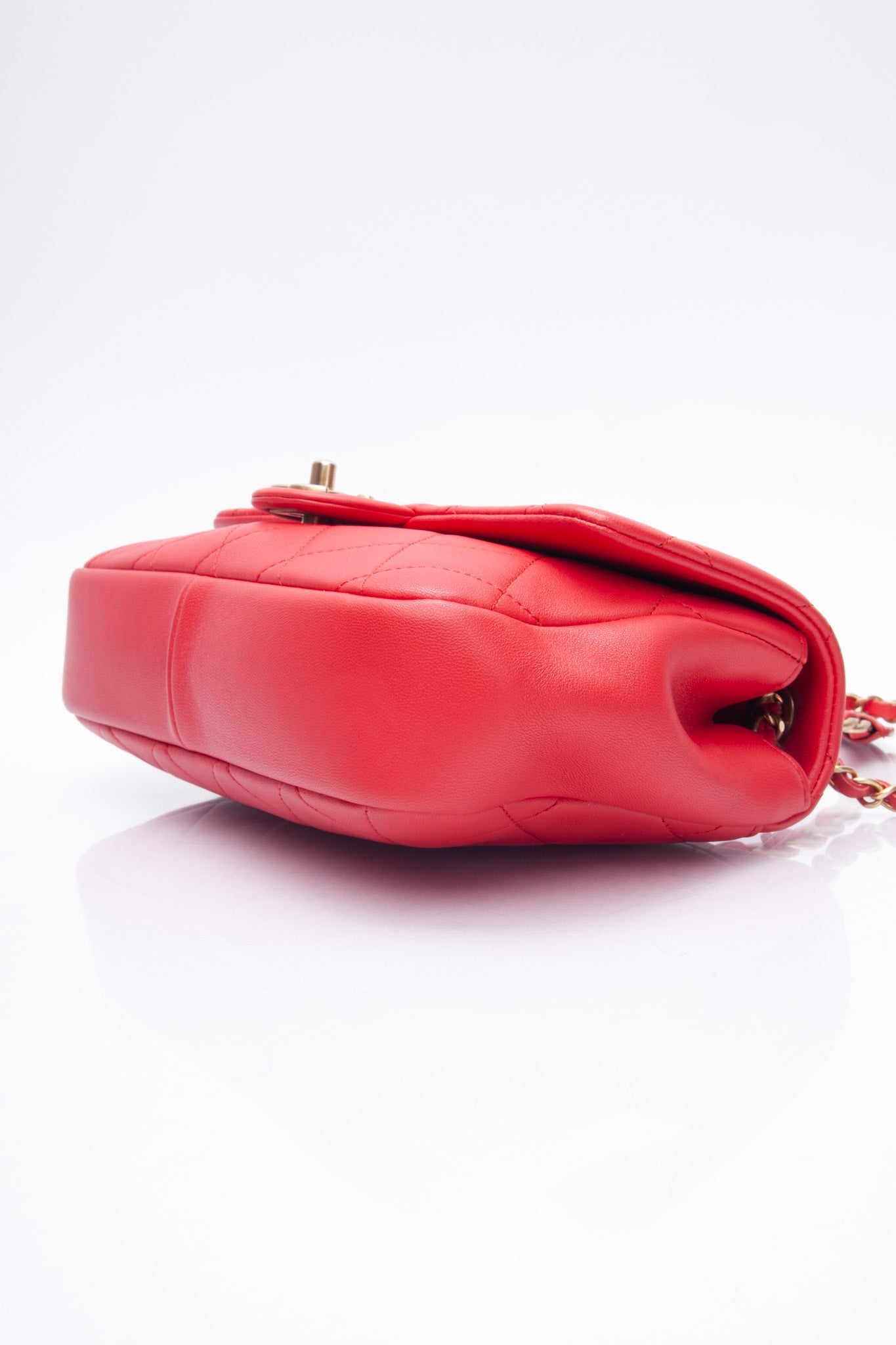 CHANEL Medium in The Loop Red Quilted Lambskin Leather Flap Bag