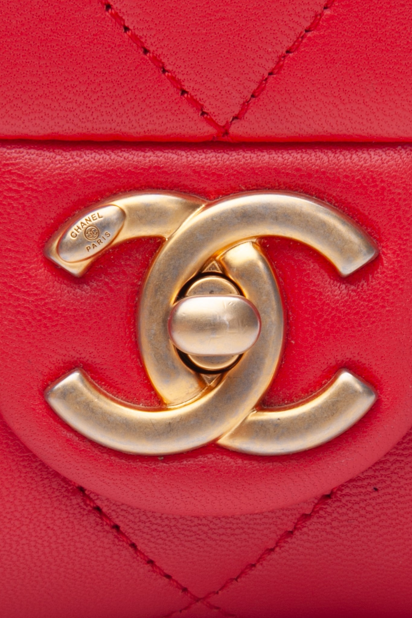 CHANEL Medium in The Loop Red Quilted Lambskin Leather Flap Bag