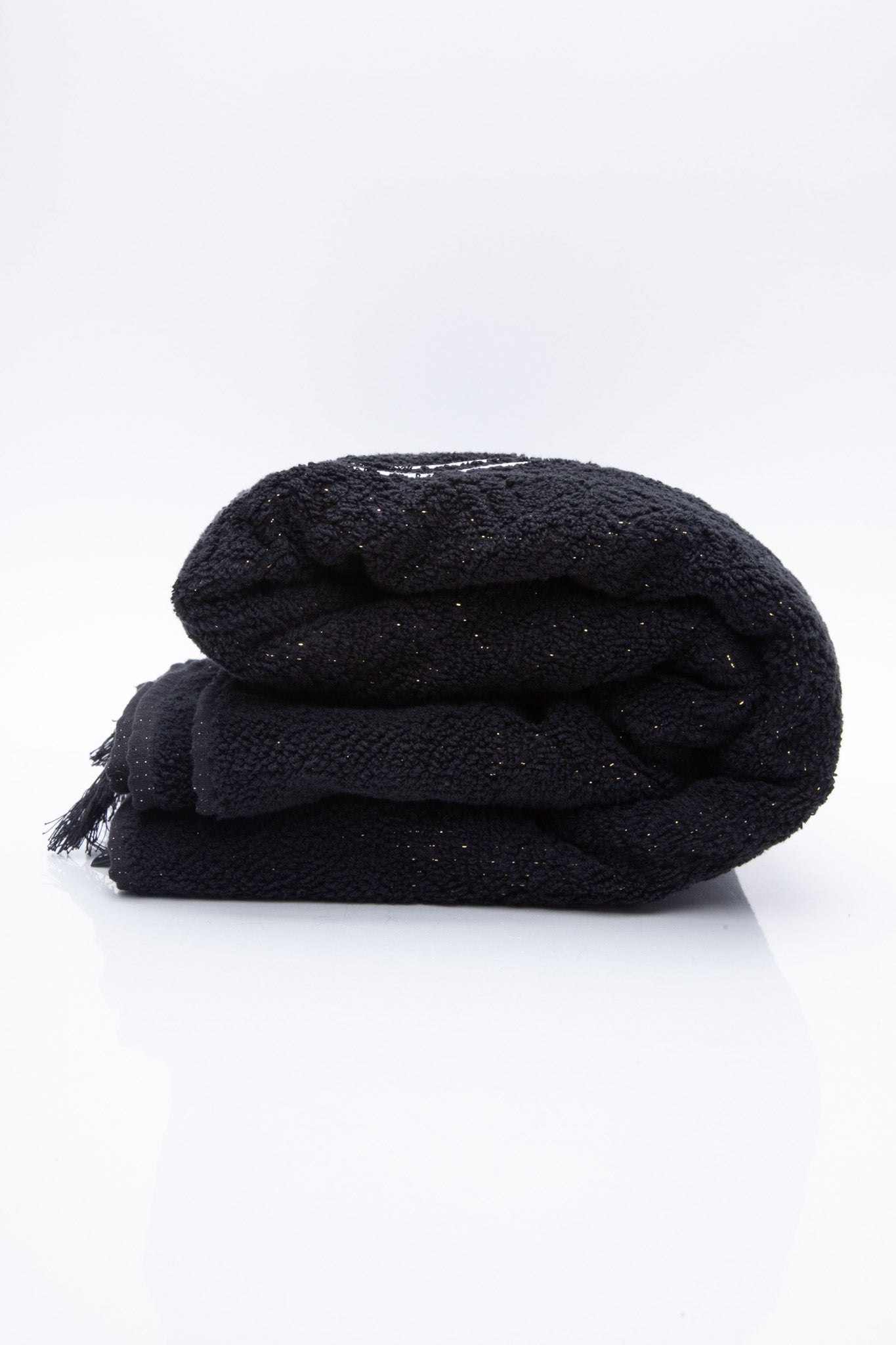 CHANEL CC Logo Black Beach Towel