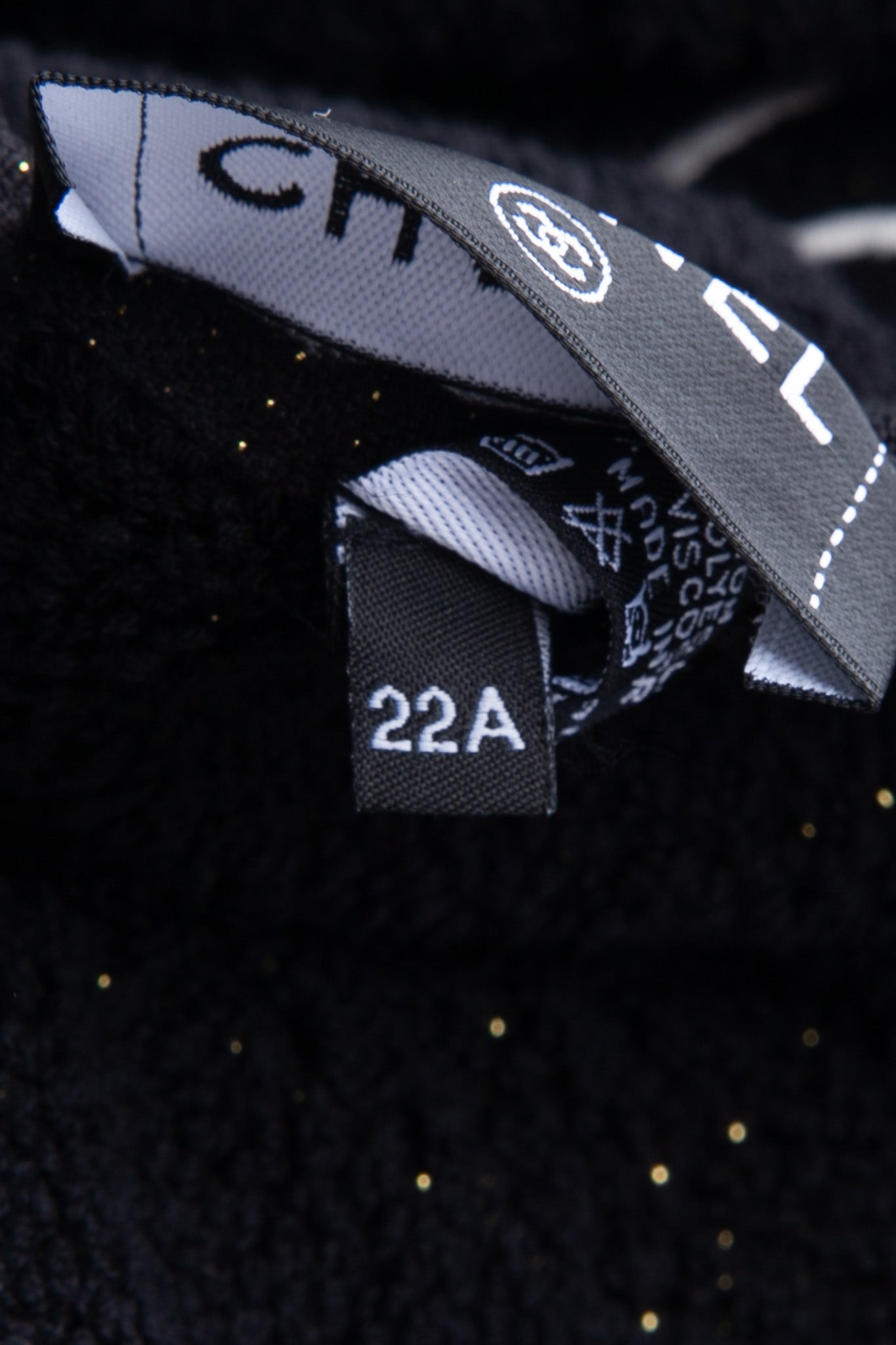 CHANEL CC Logo Black Beach Towel