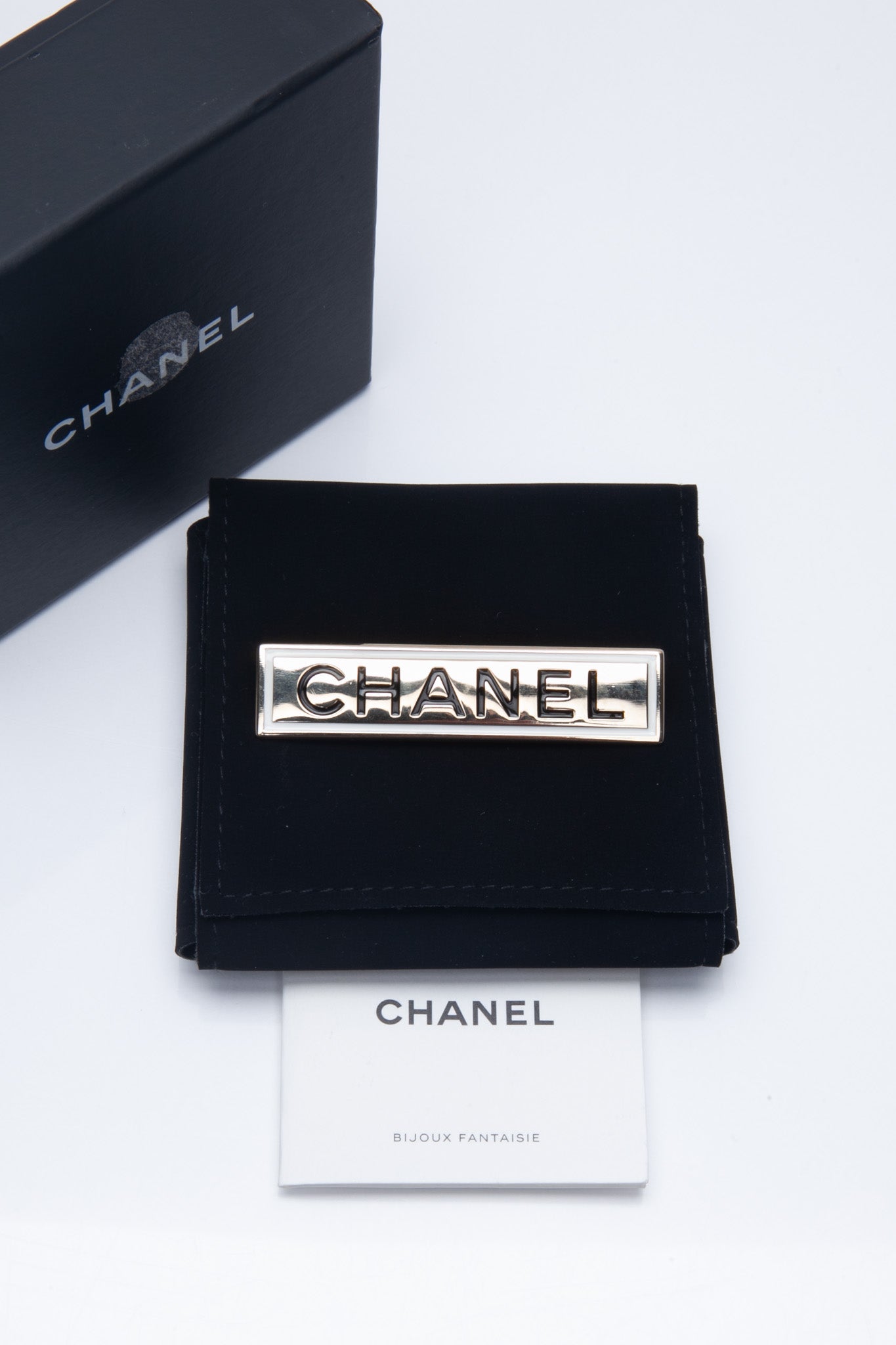 CHANEL Nameplate Bar Brooch