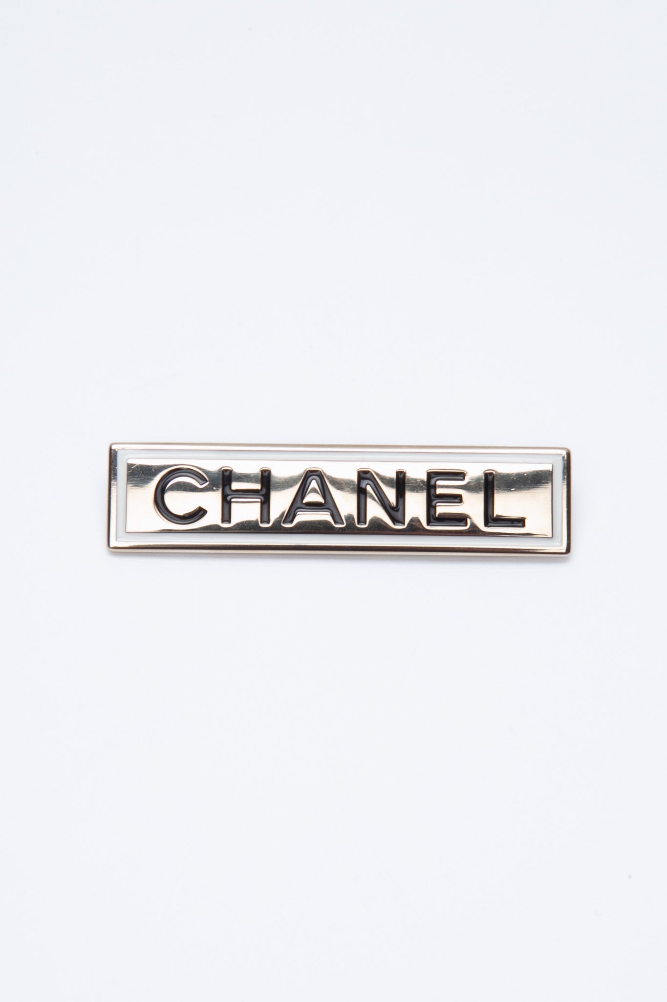 CHANEL Nameplate Bar Brooch