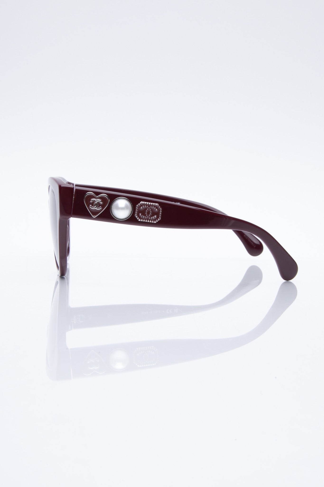 CHANEL Burgundy Acetate Butterfly Classics Sunglasses