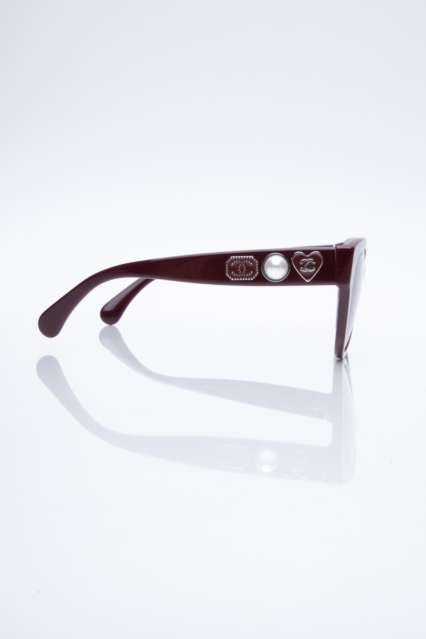 CHANEL Burgundy Acetate Butterfly Classics Sunglasses