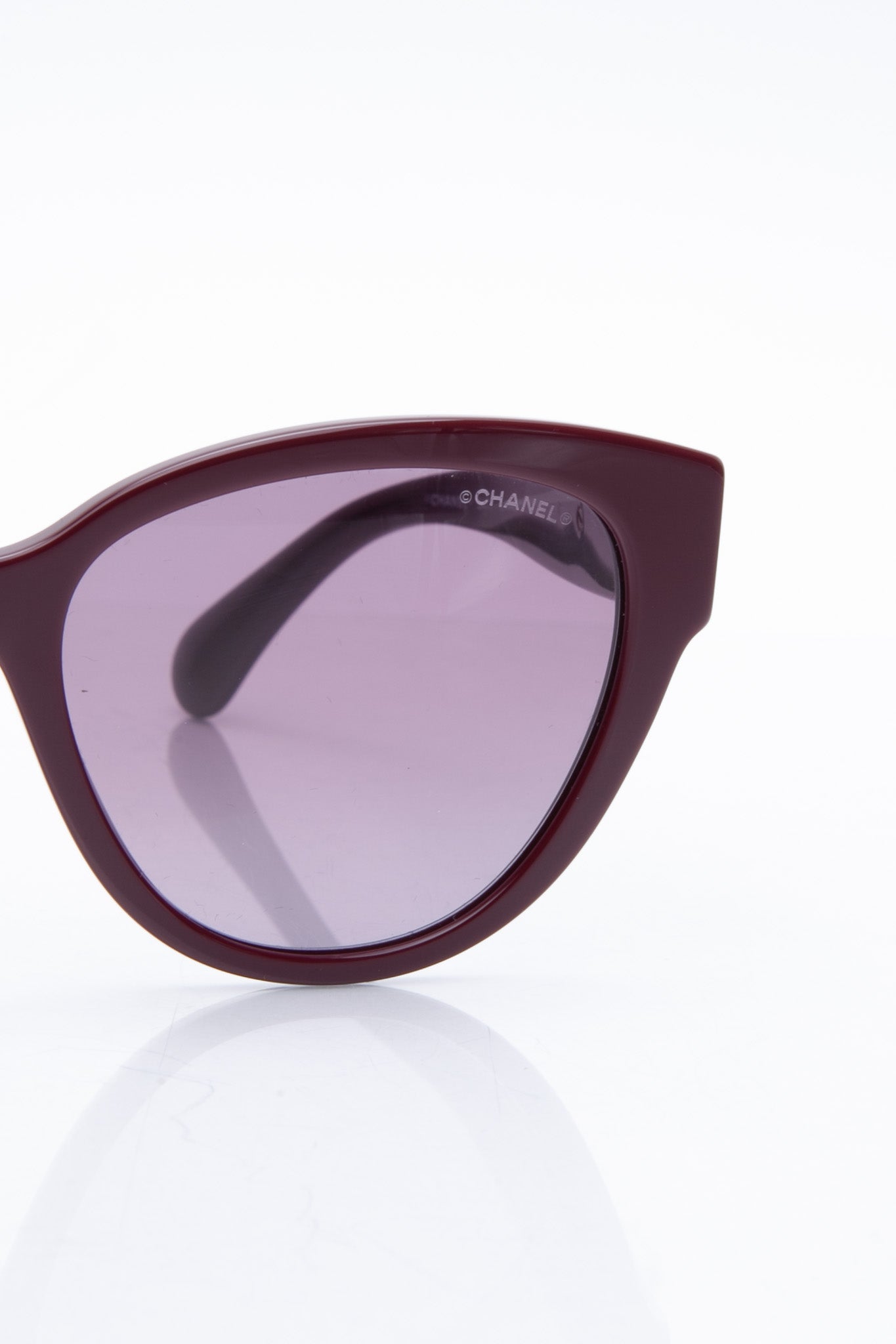 CHANEL Burgundy Acetate Butterfly Classics Sunglasses
