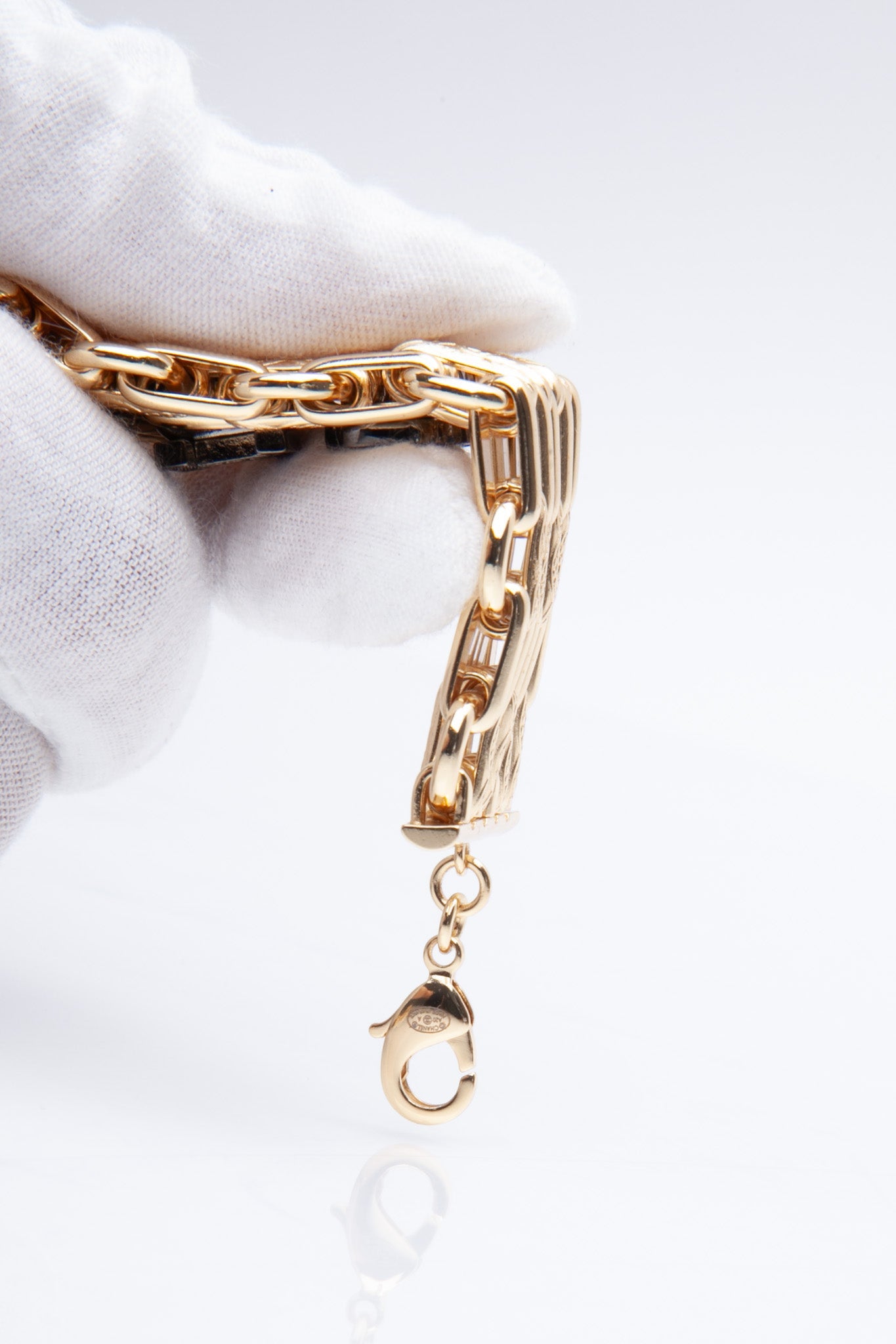 CHANEL Gold Silver Crystal Bracelet