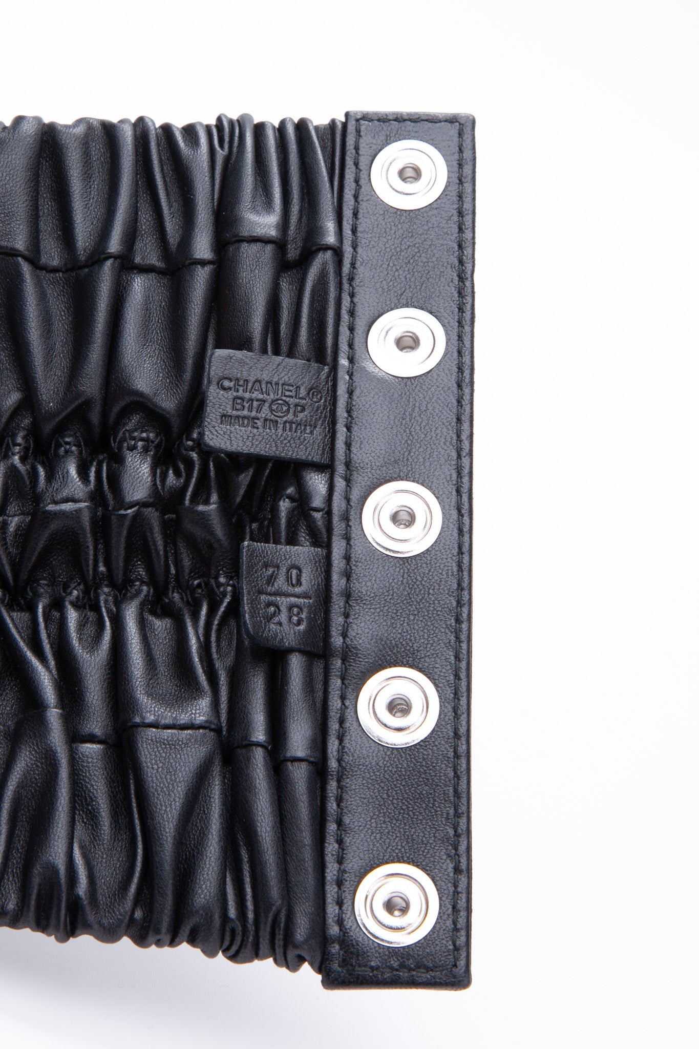 Chanel Wide Corset Black Lambskin Leather Belt Limited Edition Size 70