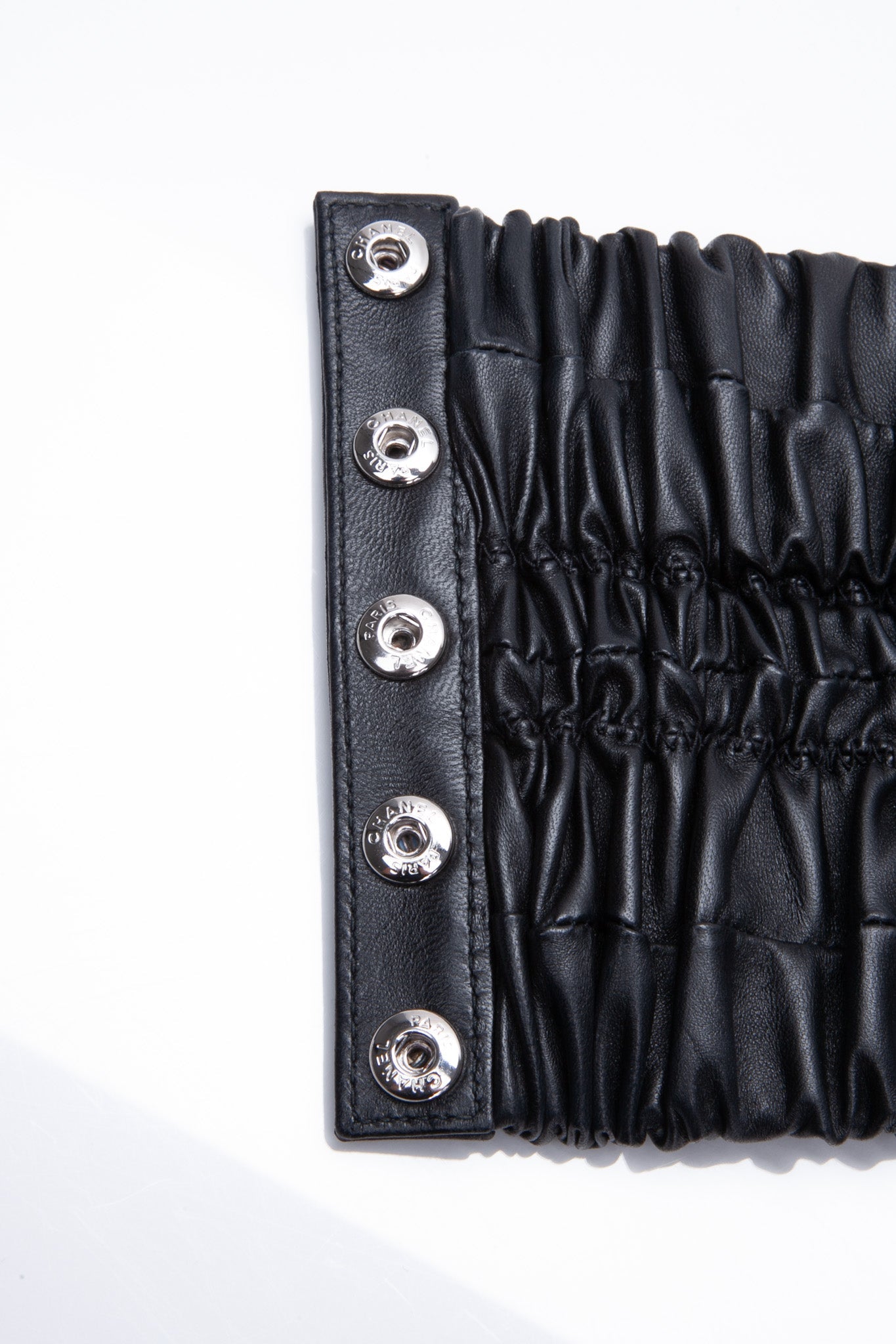 Chanel Wide Corset Black Lambskin Leather Belt Limited Edition Size 70